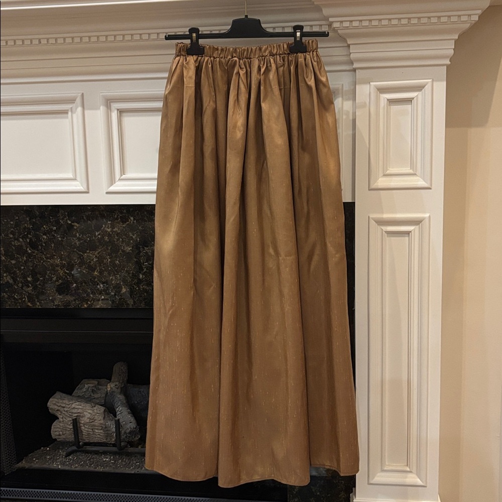 Full maxi gold metallic skirt one size fits all.